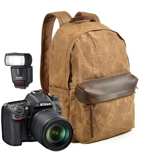 JMT-418698 Custom Design Waterproof Canvas Backpack for Video Camera with Zipper Closure and Durable Polyester Lining