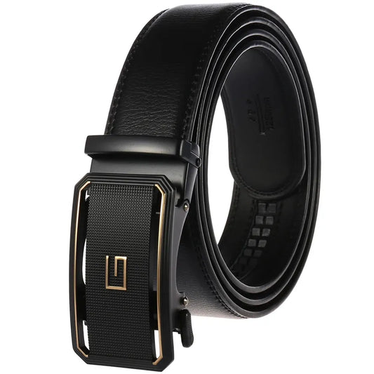 JMT-423370 Automatic Two-Layer Cowhide Men's Belt with Durable Buckle - Model LY36-21596-1