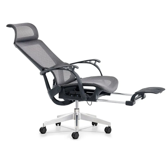 JMT-431114 Ergonomic Mesh Office Chair with Footrest and Fixed Armrests for Comfortable Work Experience