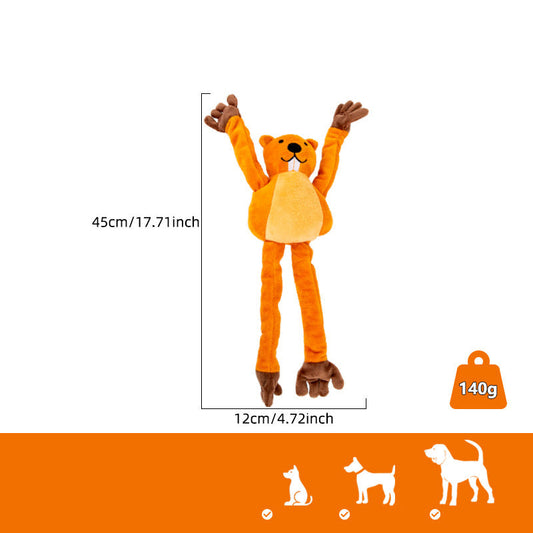 JMT-432650 Plush Dog Toy for Interactive Tug-of-War, Chewing, and Noise-Making Fun