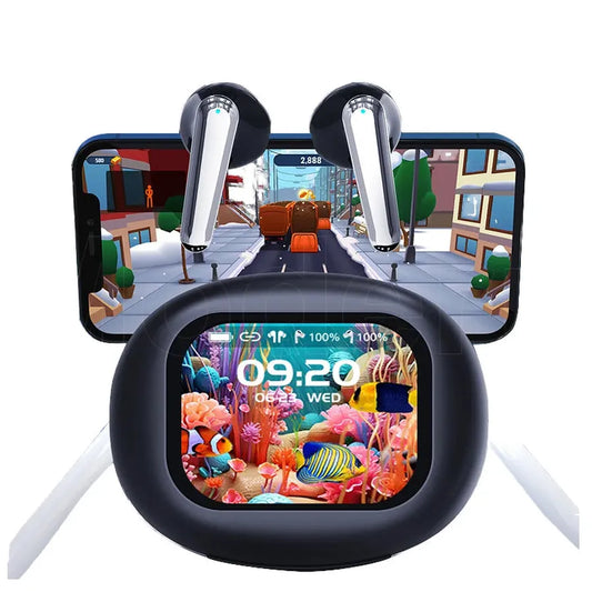 JMT-436618 YX56 Wireless Earbuds with Hi-Fi Sound, Touch Control, Motion-Sensing, Digital Display, and Gaming Compatibility