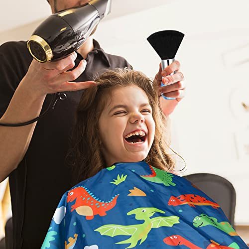 JMT-440714 Children's Haircut Cape with Cartoon Dinosaur Pattern, Adjustable Neck Closure and Waterproof Fabric