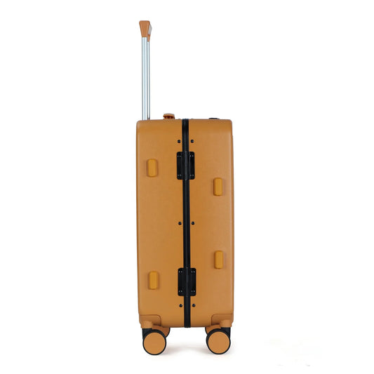 JMT-449674 4-Wheel Hard Shell Carry-On Suitcase with Front Pocket and Aluminium Frame for Travel