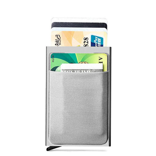 JMT-456074 Aluminum Alloy Automatic Pop-up Card Holder with Anti-theft Design