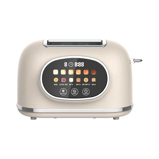 JMT-474314 Retro 2-Slice Stainless Steel Toaster with Smart Touch Control and Colourful Display