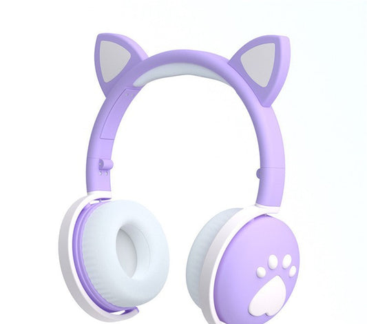 JMT-475466 Creative Cat Ear Wireless Bluetooth Headset with 48-Hour Playtime and USB Charging