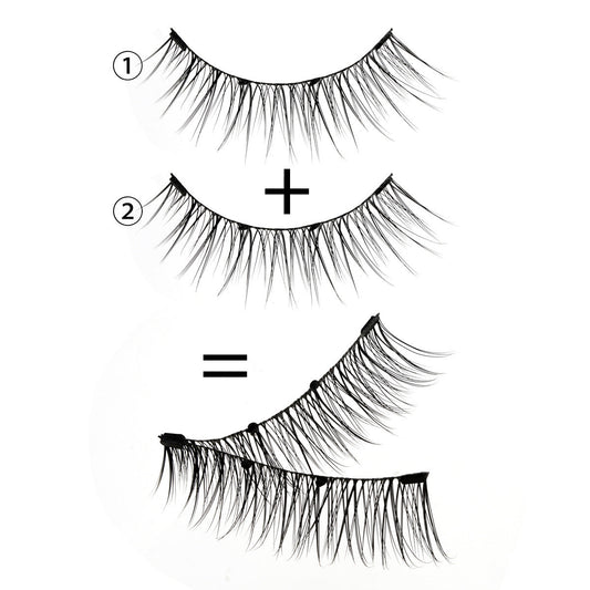 JMT-478218 Reusable Waterproof Thick Glue-free Eyelash - Artificial Fiber, 0.6mm-1.1mm Size, 1 Pair