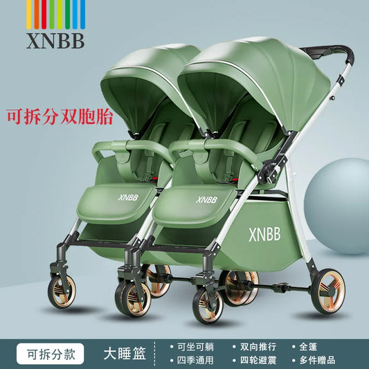 JMT-479434 Twin Baby Stroller Pram with Two-Seating Models - Foldable and Adjustable