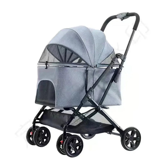 JMT-485962 Pet Stroller for Dogs and Cats with 360° Rotating Front Wheel and Travel Carrier Design