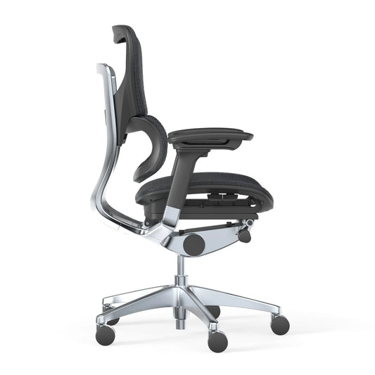 JMT-496650 Ergonomic Adjustable Height Swivel Office Chair with Dynamic Lumbar Support and Leather Cushion