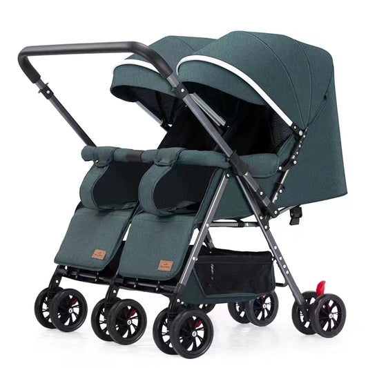 JMT-499658 Luxury Twin Baby Stroller with Be-Directional Foldable Design for Two Children