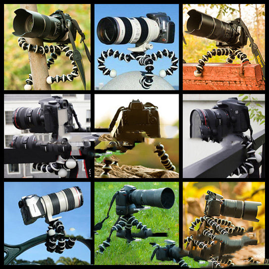 JMT-507722 Mini Octopus Tripod for GoPro - Multifunctional Rubber Design, 0.4kg Capacity, Compact Size 165x35x35mm