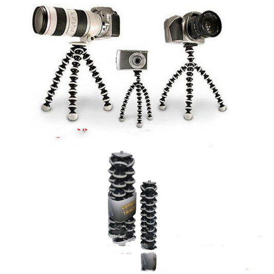 JMT-507722 Mini Octopus Tripod for GoPro - Multifunctional Rubber Design, 0.4kg Capacity, Compact Size 165x35x35mm