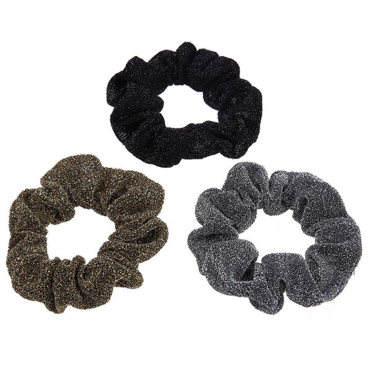 JMT-530506 Glittering Large Intestine Headband for Women - Soft Cloth Hair Accessory in Blue, Black, Gray, Dark Coffee, Beige, and Rose Red