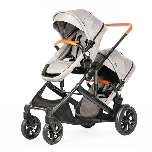 JMT-531274 Lightweight Side-by-Side Double Stroller with Individual Recline and Easy Fold Mechanism