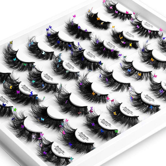 JMT-543754 Multi-Layered Artificial Mink Hair Butterfly False Eyelashes with Natural Curl