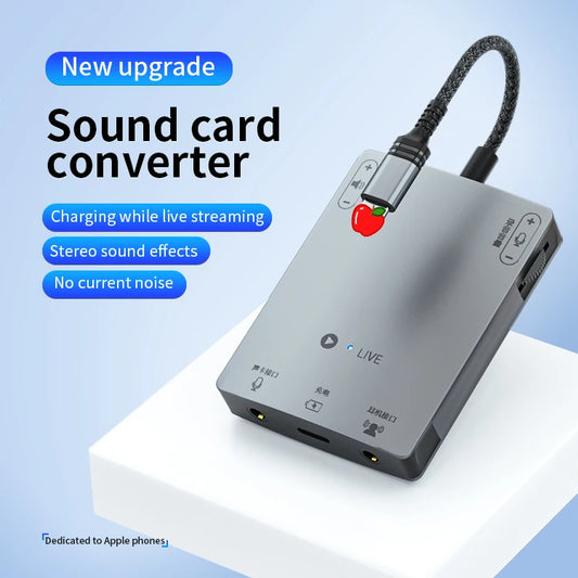 JMT-546442 iPhone 15 and Huawei Type-C Mobile Phone Live Broadcast Sound Card Adapter