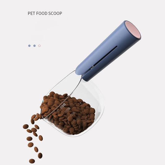 JMT-551562 Transparent Pet Food Spoon with Measuring Scale for Dogs and Cats