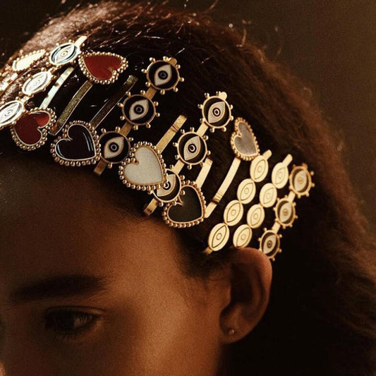 JMT-552074 Alloy Drop Oil Love Hairpin and Headband Set in Geometric Styles - Multiple Colors Available