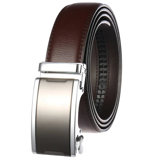 JMT-554442 Automatic Buckle Cowhide Belt for Men with Custom Logo Press Feature