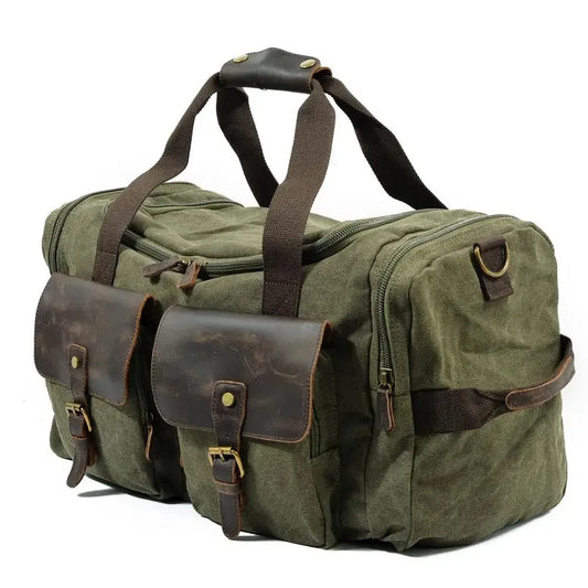 JMT-565450 Unisex Canvas Duffel Bag for Travel and Leisure with Zipper Closure and Open Compartment - Ideal for Sports and Gym Use