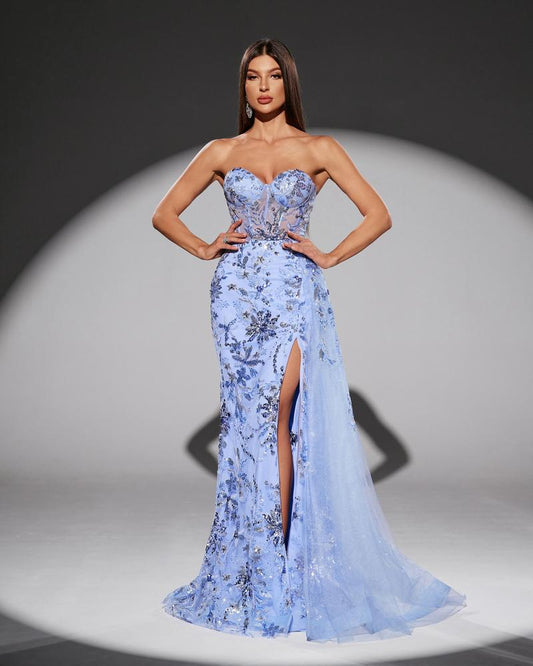 JMT-580938 Elegant Women's Blue Dress - Style SH0208 for Any Occasion