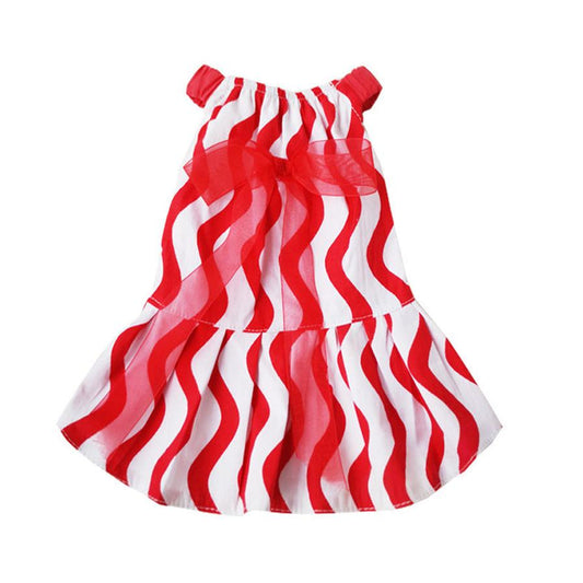 JMT-584074 Cotton Princess Bow Skirt for Dogs and Cats - Red, Available in Multiple Sizes