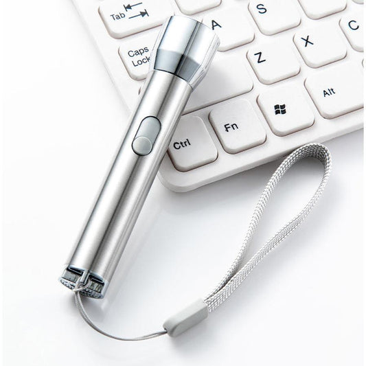 JMT-586762 Laser Cat Toy with Stainless Steel Design – Features Smiling Face, Butterfly, Spaceship Patterns – USB Rechargeable and Portable