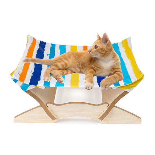 JMT-595530 Wooden Cat Hammock - Stylish Pet Bed for Comfortable Relaxation