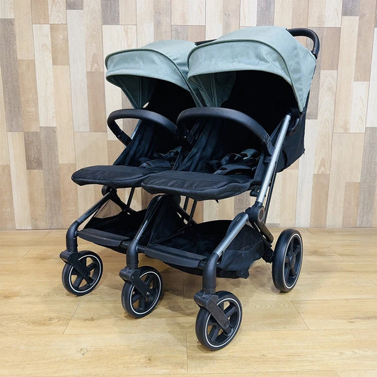 JMT-596810 Lightweight Side-by-Side Double Umbrella Stroller with Ample Storage for Travel