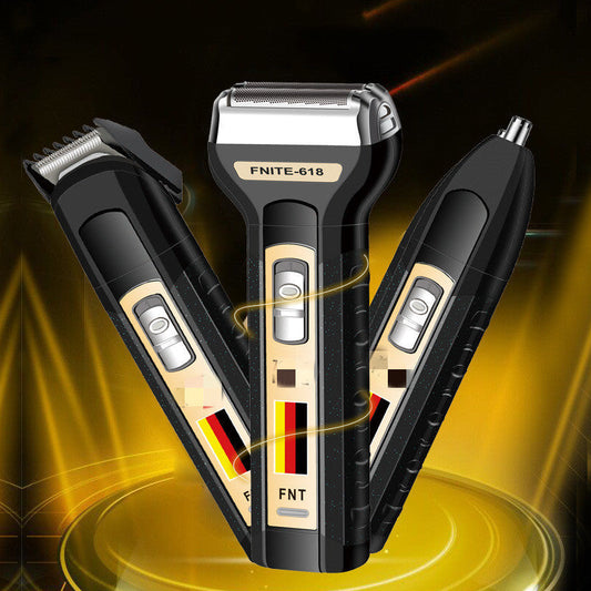 JMT-607114 Three-in-One Electric Shaver with Reciprocating Heads, ABS and PC Material, Easy Clean Design
