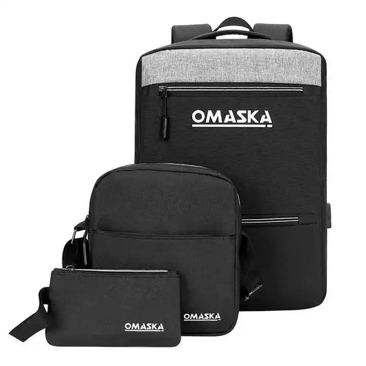 JMT-615946 Custom 3-in-1 USB Backpack Set with Large Capacity for Students and Casual Use
