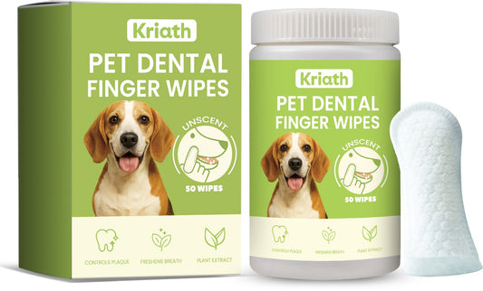 JMT-617098 Pet Dental Finger Wipes with Aloe & Coconut Oil – 50 Count Pack