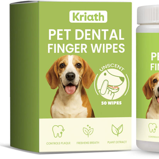 JMT-617098 Pet Dental Finger Wipes with Aloe & Coconut Oil – 50 Count Pack