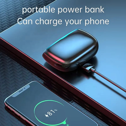 JMT-617418 Wireless Gaming Earbuds with Active Noise Cancellation and Digital Display Battery Power Bank