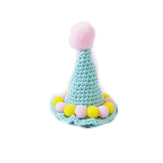 JMT-630666 Cute Ice Cream Knitted Wool Hat for Pets - Available in Green, Blue, and Pink