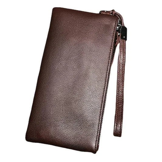 JMT-636234 Genuine Leather Mobile Phone and Card Bag - Soft Retro Pouch in Black or Coffee