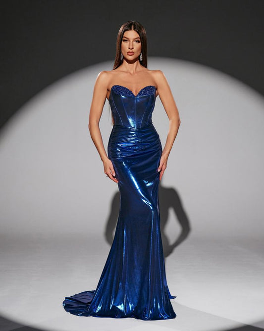 JMT-646474 Elegant Blue Evening Gown for Women - SH0209