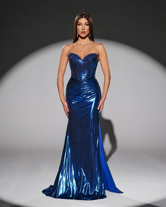 JMT-646474 Elegant Blue Evening Gown for Women - SH0209