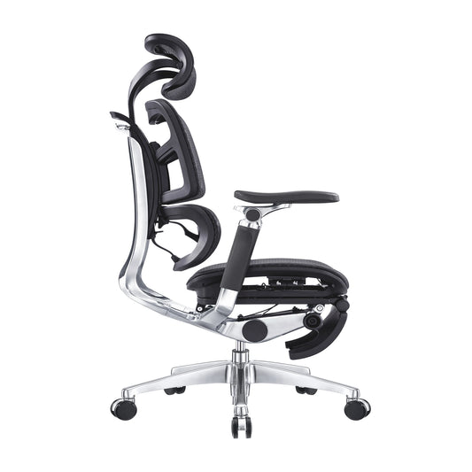 JMT-648458 Ergonomic Executive Office Chair with Aluminium Frame and Mesh Back, Swivel Function, Modern Design