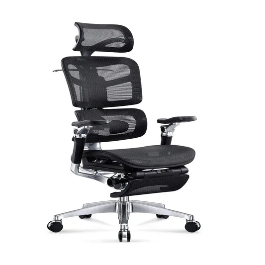JMT-648458 Ergonomic Executive Office Chair with Aluminium Frame and Mesh Back, Swivel Function, Modern Design