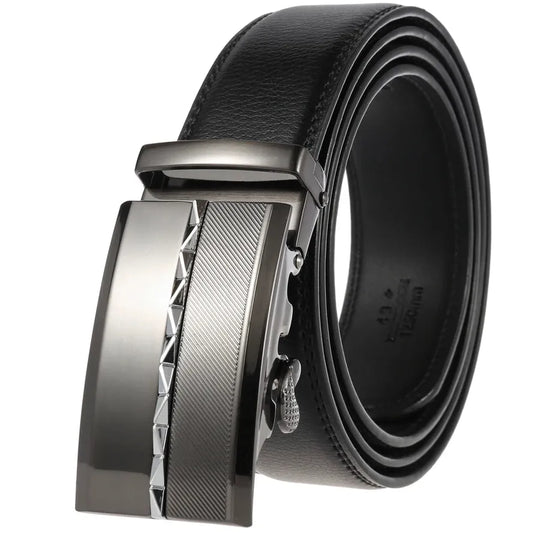 JMT-652746 Men's Automatic Buckle Leather Belt - Stylish Business Accessory