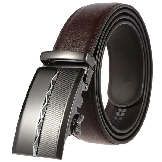 JMT-652746 Men's Automatic Buckle Leather Belt - Stylish Business Accessory