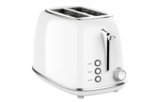 JMT-655114 Extra Wide Slot 2-Slice Retro Design Toaster with 6 Browning Levels, Reheat, and Defrost Functions