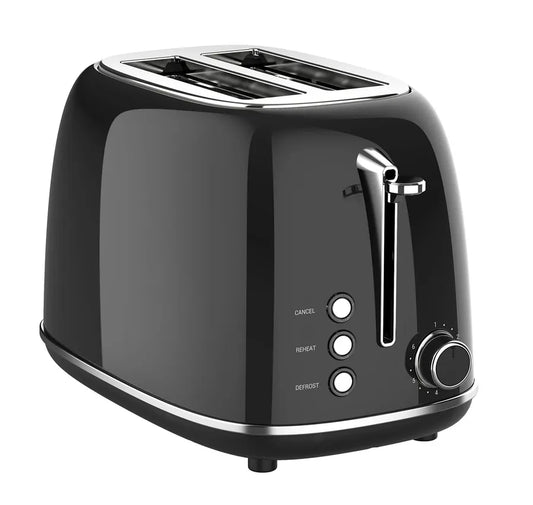 JMT-655114 Extra Wide Slot 2-Slice Retro Design Toaster with 6 Browning Levels, Reheat, and Defrost Functions