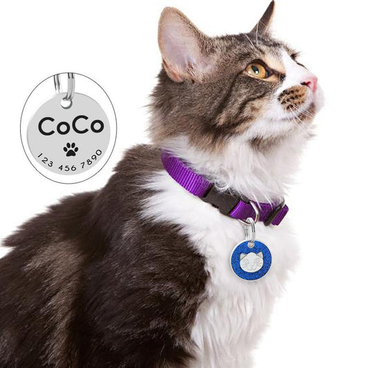 JMT-659082 Heart-Shaped Metal Keychain with Pet Cat Card Holder - 25mm