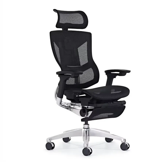 JMT-663114 Ergonomic Swivel Office Chair with Adjustable Headrest, Lumbar Support, and Footrest