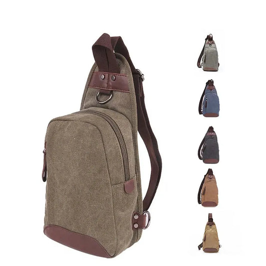 JMT-664394 Casual Canvas Men's Crossbody Chest Bag - Portable and Versatile