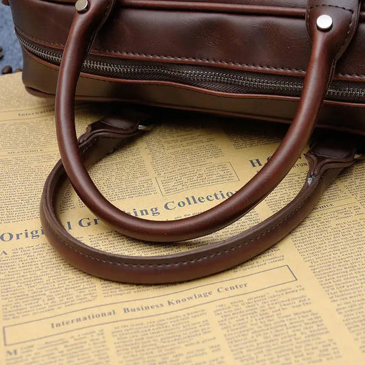 JMT-664906 Retro One Shoulder Messenger Bag - Heavy Duty Waxed Cotton Canvas with Leather Accents