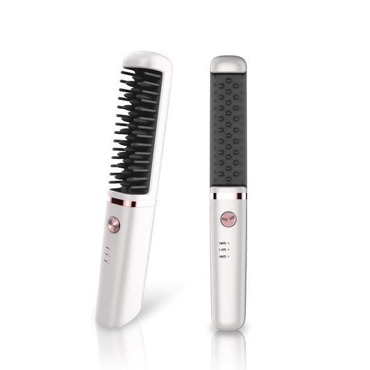 JMT-668106 USB Rechargeable Tourmaline Ceramic Hair Straightener Comb for Wet and Dry Hair